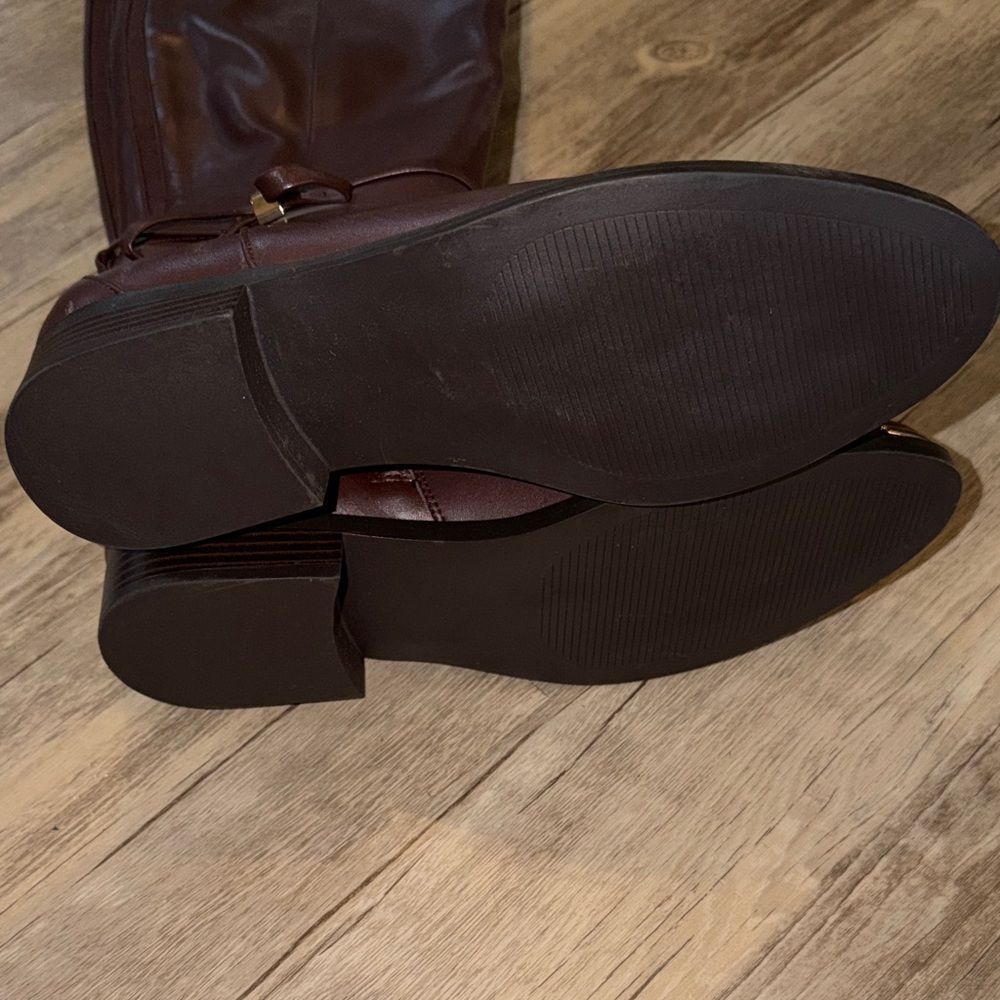 Nannette Dark Brown Knee-High Riding Boots with Bow Detail - Picture 2 of 4